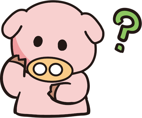 不思議がるブタちゃん